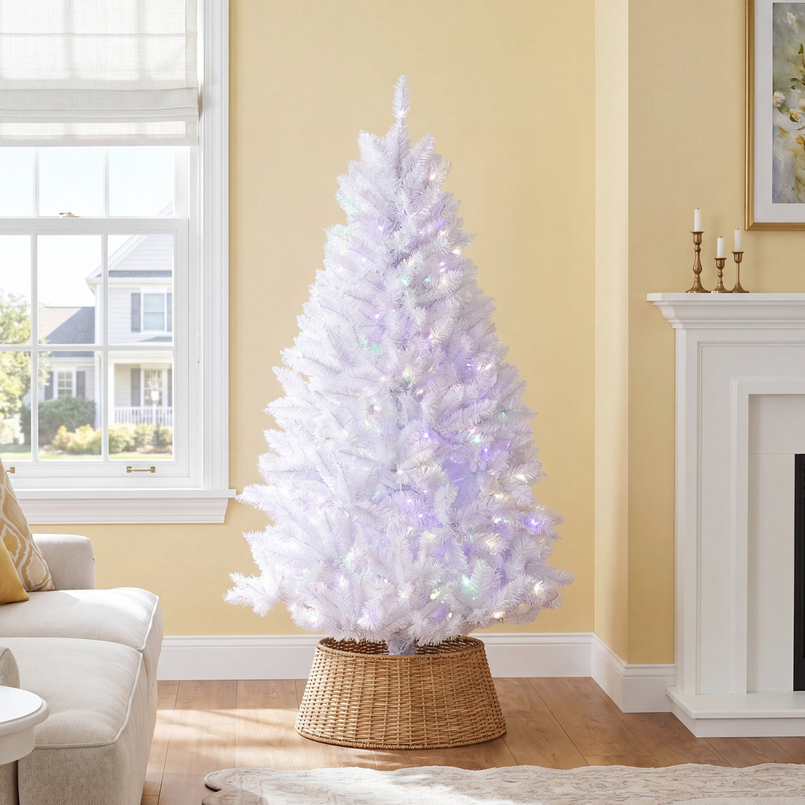 Kaireece White 5' Pre-Lit Pine Christmas Tree