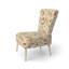 Chaise d'appoint rembourrée beige doux avec motif de fougères brun chaud et beige