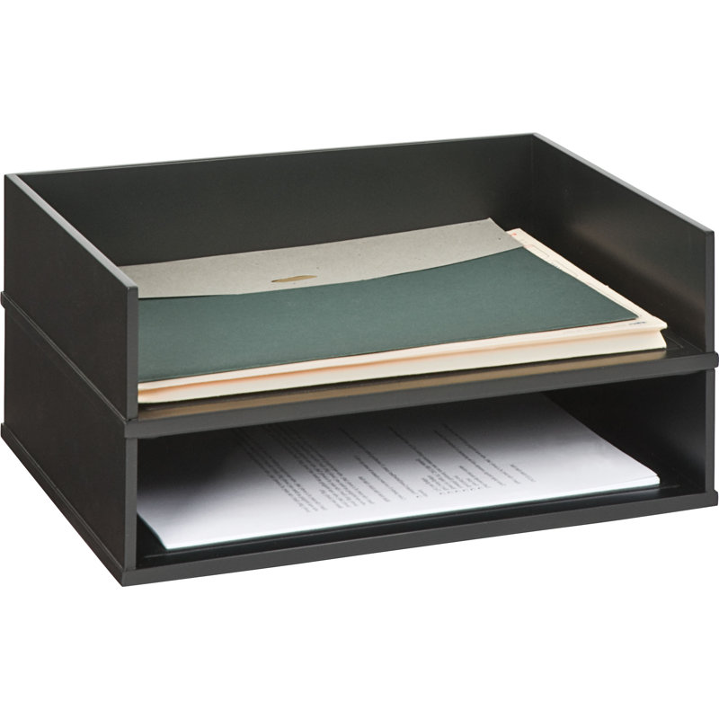 Andrea Manufactured Wood Paper Organizer, Midnight Black