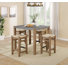 Aston Rustic Industrial Solid Wood 5 Piece Dining Set With 42"W Dining Table And Four 15"W Stools