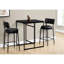 Table rectangulaire de 32 po pour la cuisine, hauteur comptoir, stratifié noir, table de salle à manger de hauteur moderne, pièce de cuisine exceptionnelle