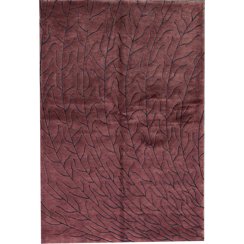 Abstract Area Rug in Rust