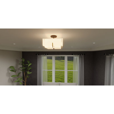 Plafonnier semi-encastré en tissu