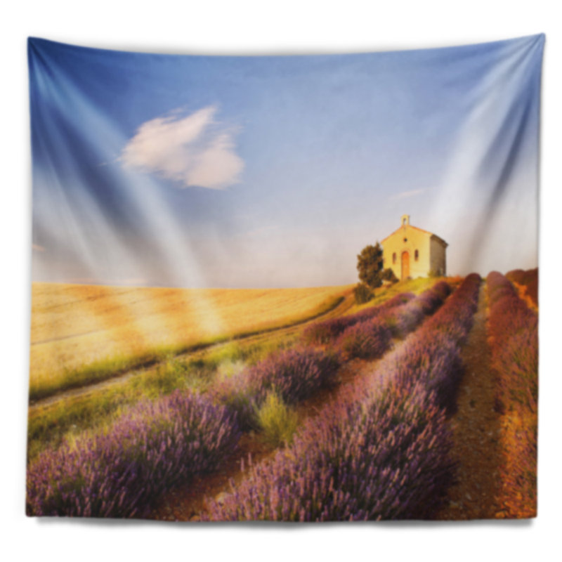 Tapisserie «Grain Fields» avec lignes lavande, H 32 po x l 39 po