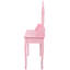 Ensemble de coiffeuse avec miroir et tabouret rembourré, coiffeuse en bois à 4 tiroirs pour chambre de fille, coiffeuse avec beaucoup de rangement-270268016