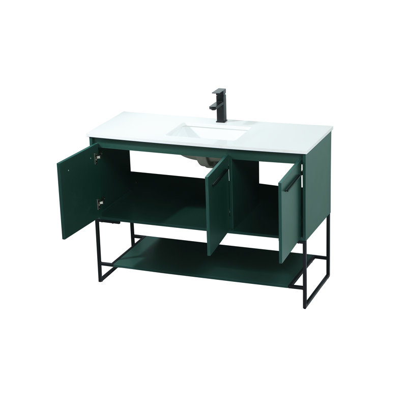 Ensemble de meuble-lavabo simple 48 po Rozell, Vert