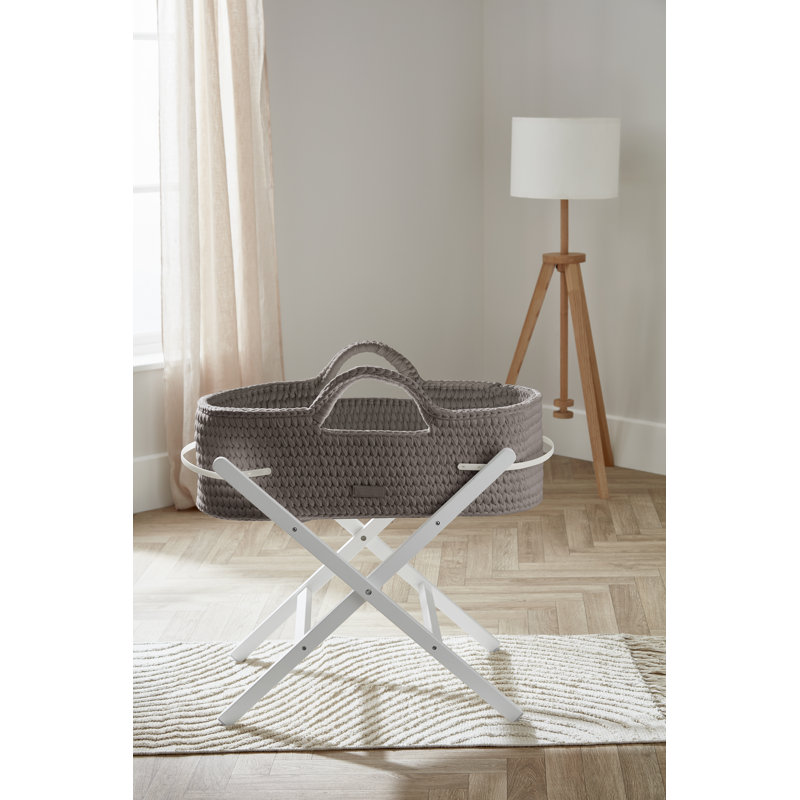 Nova Moses Basket & White Stand, Tawny