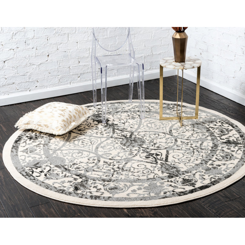 Ade Floral Indoor Rug, Round 3'3"