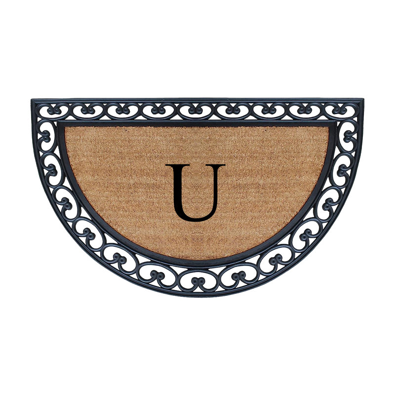 Vanslyke Non-Slip Doormat for Outdoor Entrance Front Door Mat 48" x 30" Semicircular, U