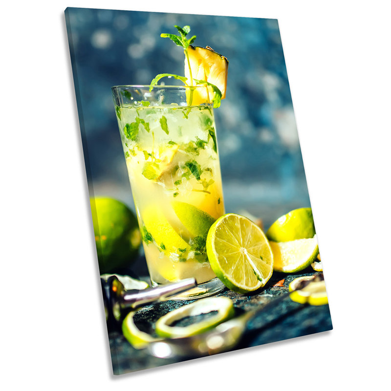 Cocktail Yellow Drink Kitchen - Wrapped Canvas Print, 61cm H x 40.6cm W x 2cm D