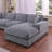 Chiara 128"W Light Gray Chenille Fabric Corner Sectional Sofa With Right-Facing Chaise, Cupholders, And Charging Ports