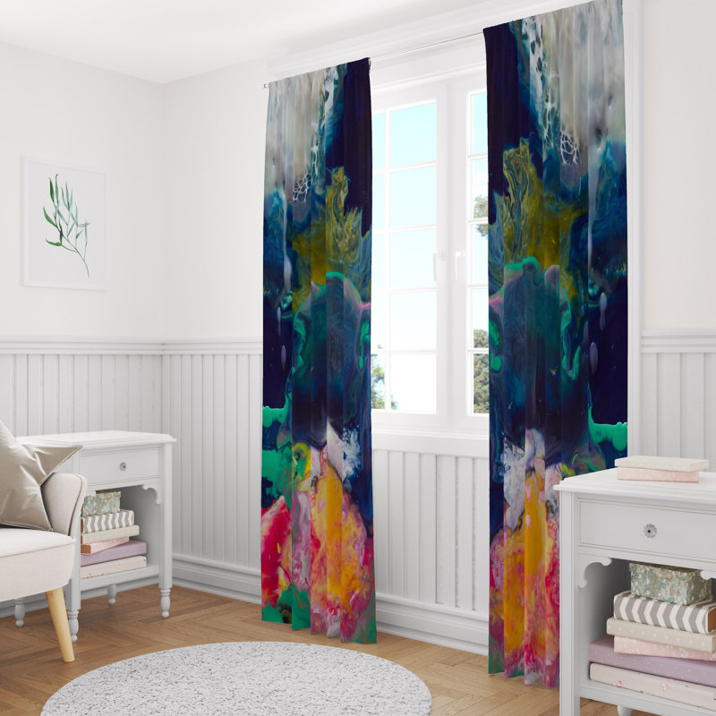 Paire de rideaux semi-transparents avec passe-tringle Swirl, L 20 po x L 82 po