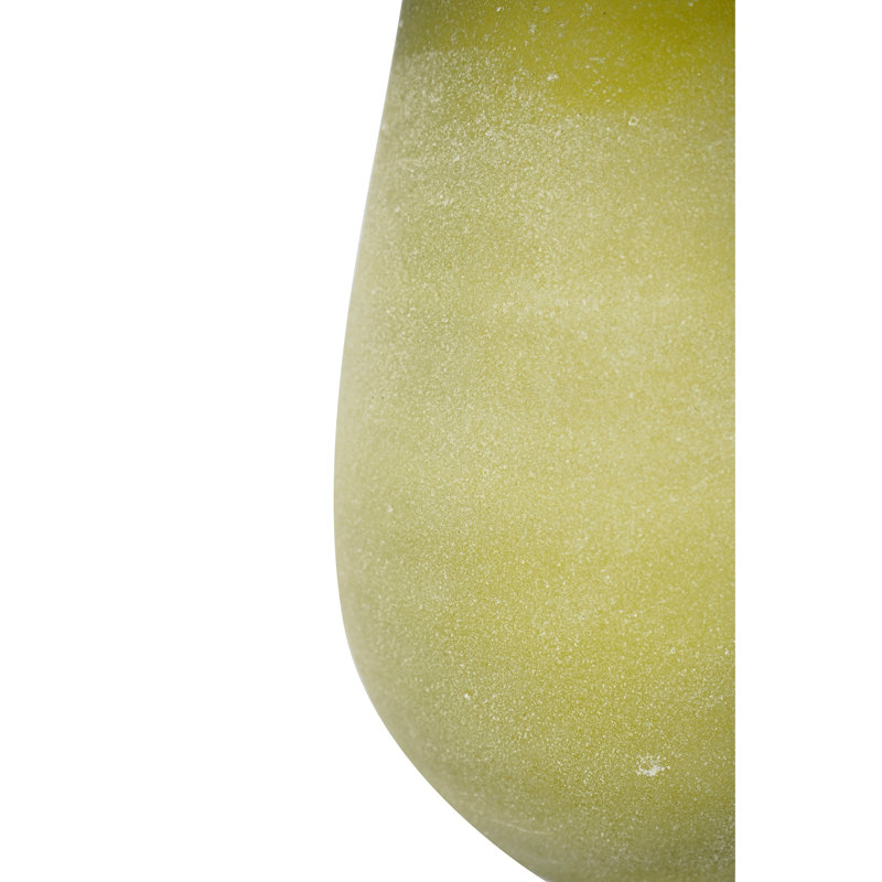 Vase en verre D6.5x12.5 ", vert