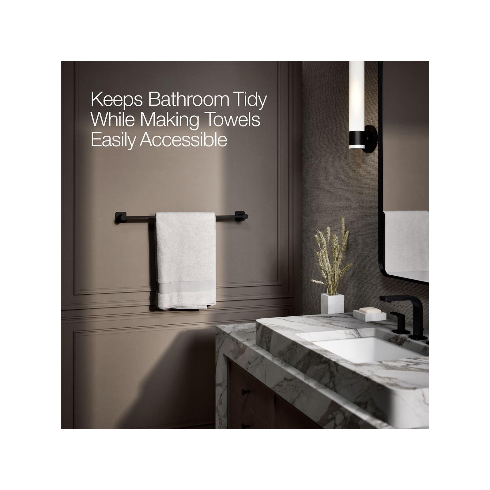 Parallel Towel Bar, Matte Black, 24"W