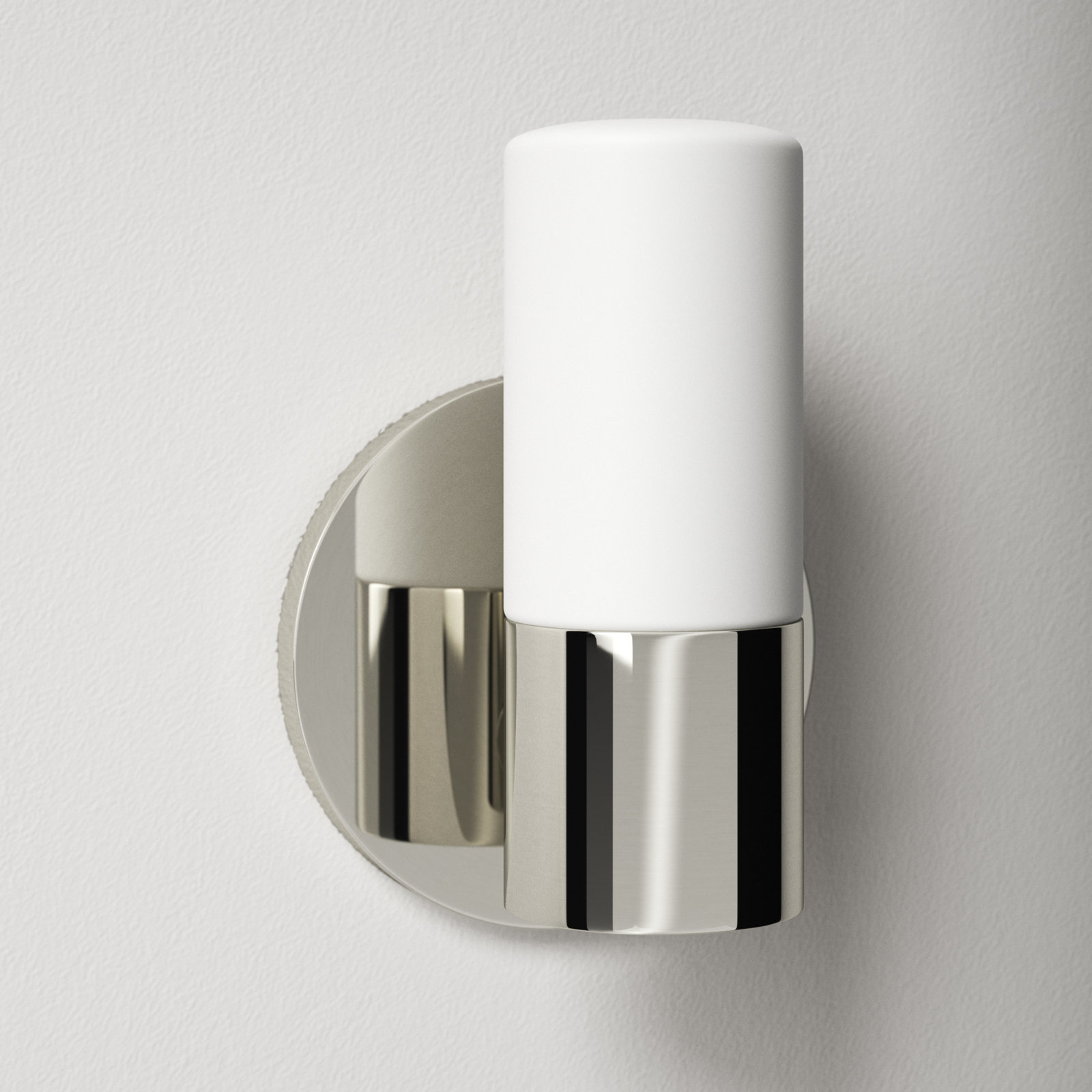 Otto Single Light Glass Dimmable Armed Sconce, Polished Nickel
