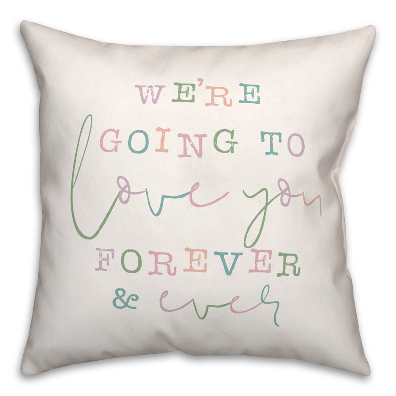 Coussin intérieur / extérieur multicolore Love You Forever