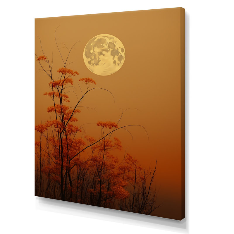 Paysage de lune lune et récolte de miel, H 32 po x l 24 po x P 1 po, Toile tendue