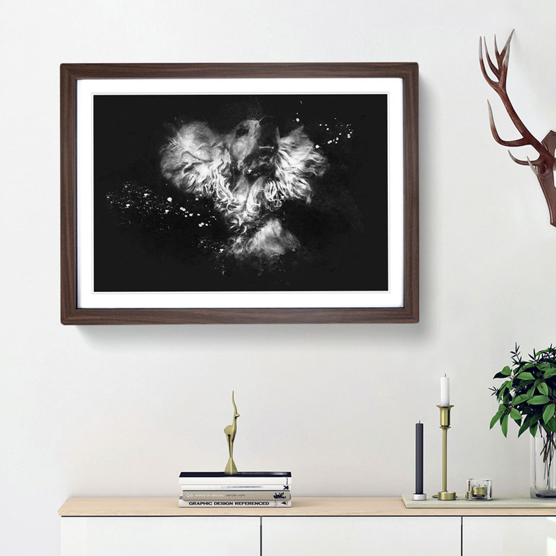 Cocker Spaniel - Framed Print, Walnut Framed, 33cm H x 45cm W x 2cm D