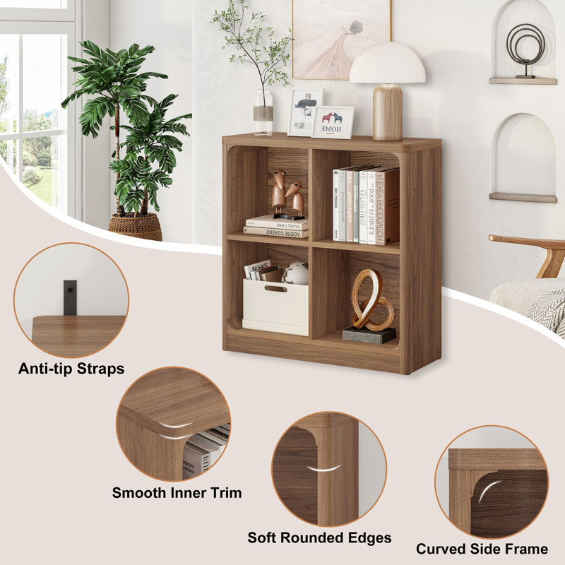 Guinna 4 Cube Bookcase, Walnut