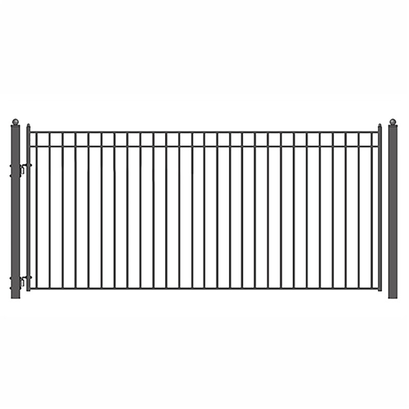 Madrid Style Black Steel Single Swing Driveway Gate 12 x 6 ft