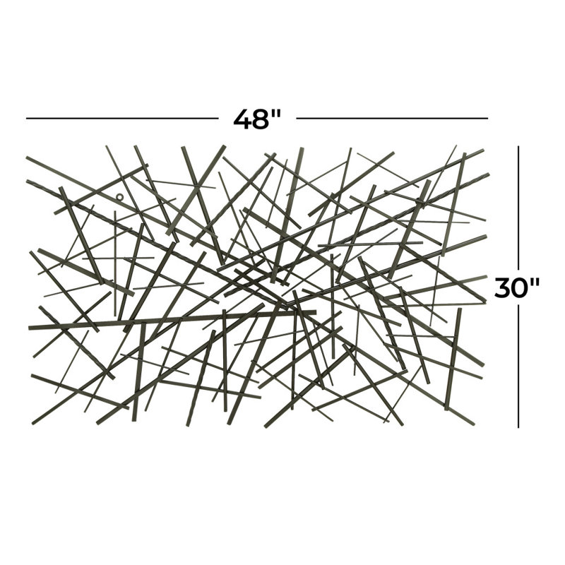 Décoration murale géométrique gris foncé à lignes superposées