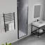 Lance-tout de 29,4 po X 72 po H Porte de douche à charnière demi-cadre en noir mat avec garde en verre trempé