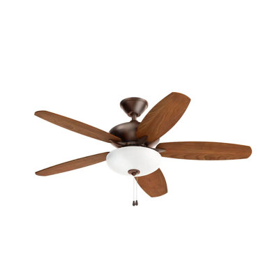 Renew Select 52 in. Indoor Oil Brushed Bronze Dual Mount Ceiling Fan with LED Bulbs with Pull Chain