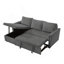 Canapé-causeuse avec méridienne, conception modulaire convertible, fonction de rangement, lit escamotable et dossier inclinable pour une vie confortable-631440543