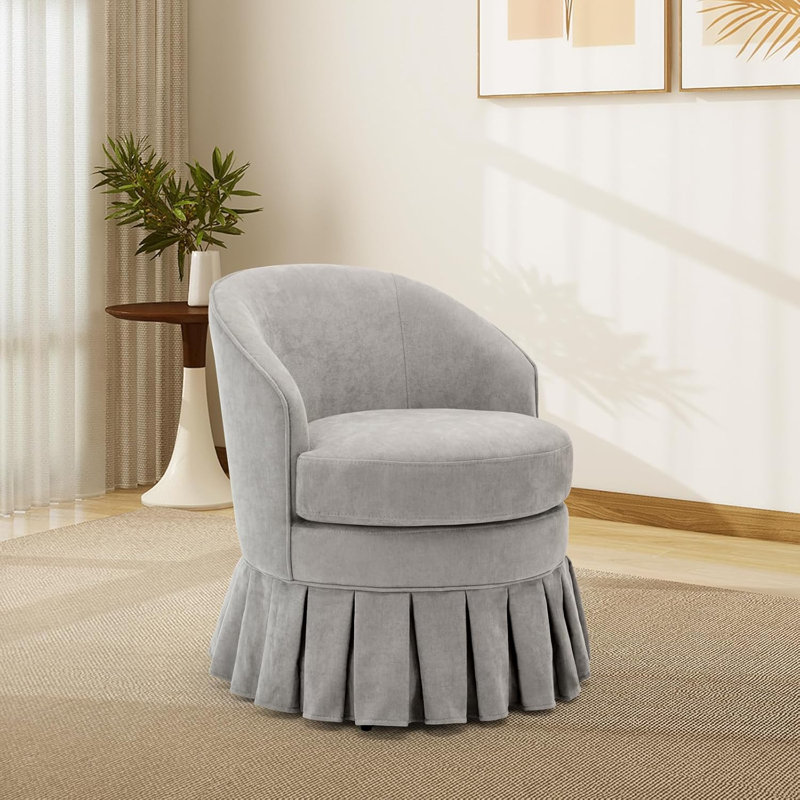Fauteuil Mid-Century, fauteuil de maquillage confortable, Tissu gris