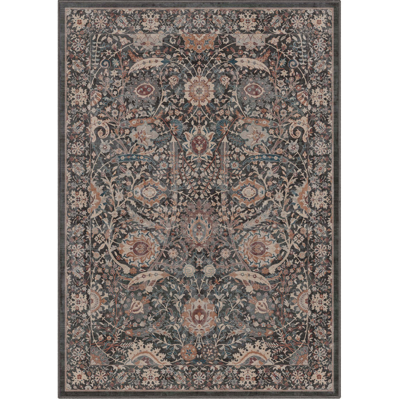 Tapis gris anthracite à tissage plat Ervin Liana, Rectangle 3 pi 11 po x 5 pi 3 po