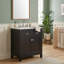 Meuble-lavabo 30 po avec lavabo en céramique, armoire de salle de bain simple noire moderne avec 2 portes et une tablette, portes à fermeture douce