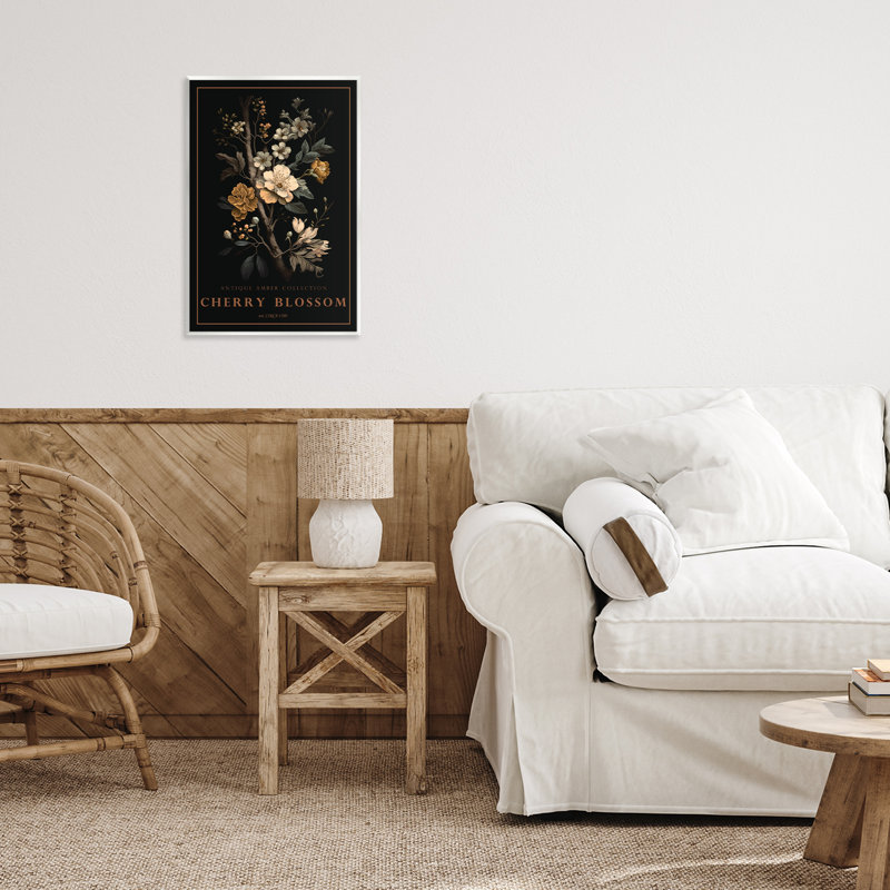 Plaque murale antique en forme de fleur de cerisier, design par Chris Giampietro, H 15 po x l 10 po