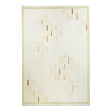 Wool Floral Area Rug in Cream