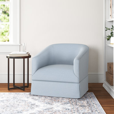 Delaplaine 30.5" Wide Polyester Swivel Barrel Chair