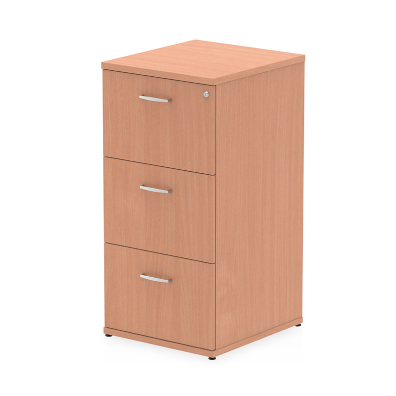 Impulse 50cm Wide 3 -Drawer File Cabinet, Beech