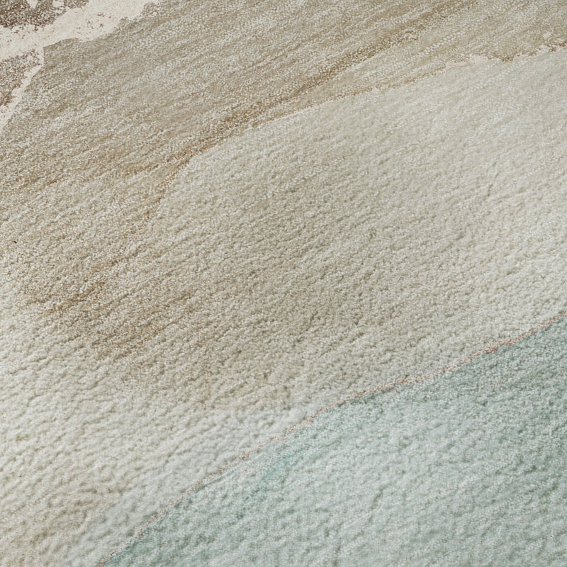 Premium Machine Washable Cerrito AMF517 Teal Rug, Rectangle 8' x 10'