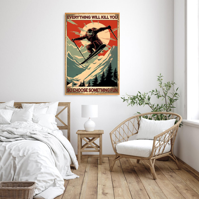 «Snowboarding So Choisissez Quelque chose amusant», reproduction d'art rectangulaire sur toile tendue sur toile tendue
