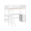 Lit mezzanine simple avec tablettes et bureau
