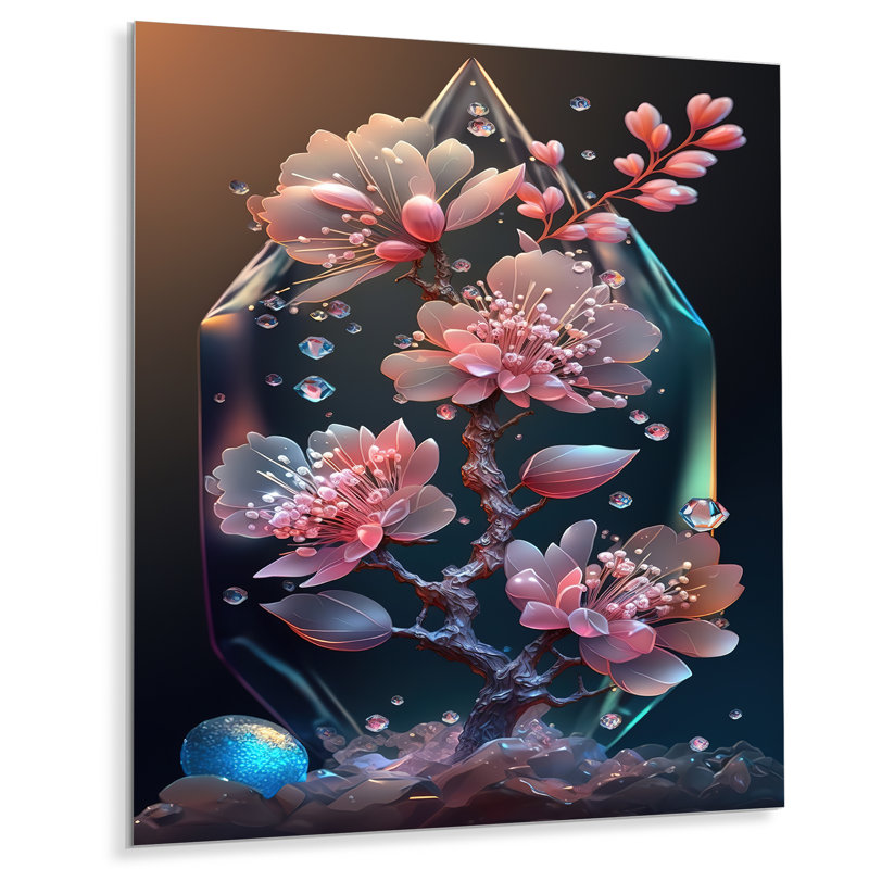 Décoration murale cerisier en fleurs Cherry Blossums Tree III, H 20 po x l 12 po x P 1 po