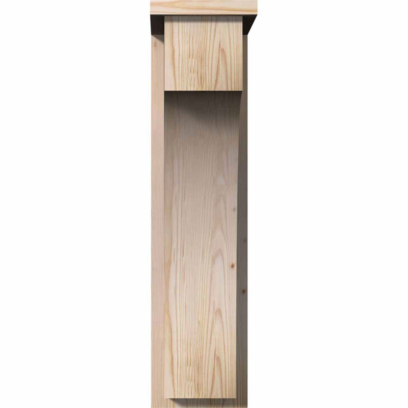 Corbeau Huntington avec plaque arrière, H 30 po x l 7,5 po x P 14 po, Sapin de Douglas, Lisse