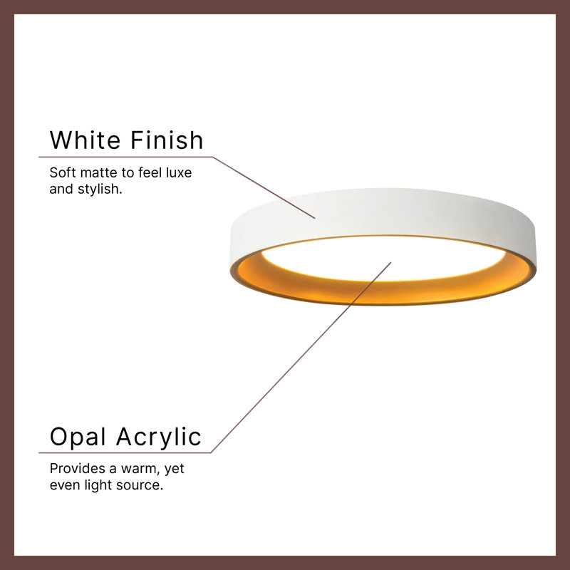 Nix 9-in Black dimmable LED Flush Mount, White/Gold