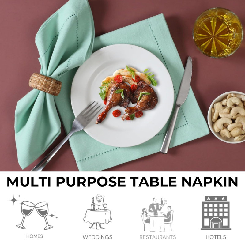 Cloth Napkins - 18x18 Reusable Dinner Napkins, 18" W x 18" L, Sage