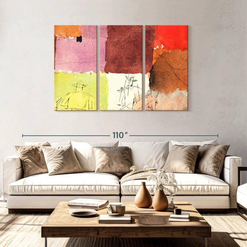 Composition d'Avery avec personnages, H 48 po x l 74 po