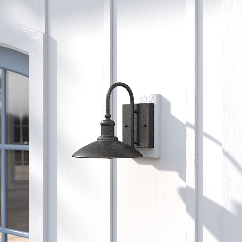 Bismarck Seeded Glass Outdoor Barn Light, 11" H x 11" W x 11" D