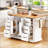 56 Inch Rolling Kitchen Island With Drop Leaf, Power Outlet, And Ample Storage, Perfect For Modern Kitchens And Dining Rooms