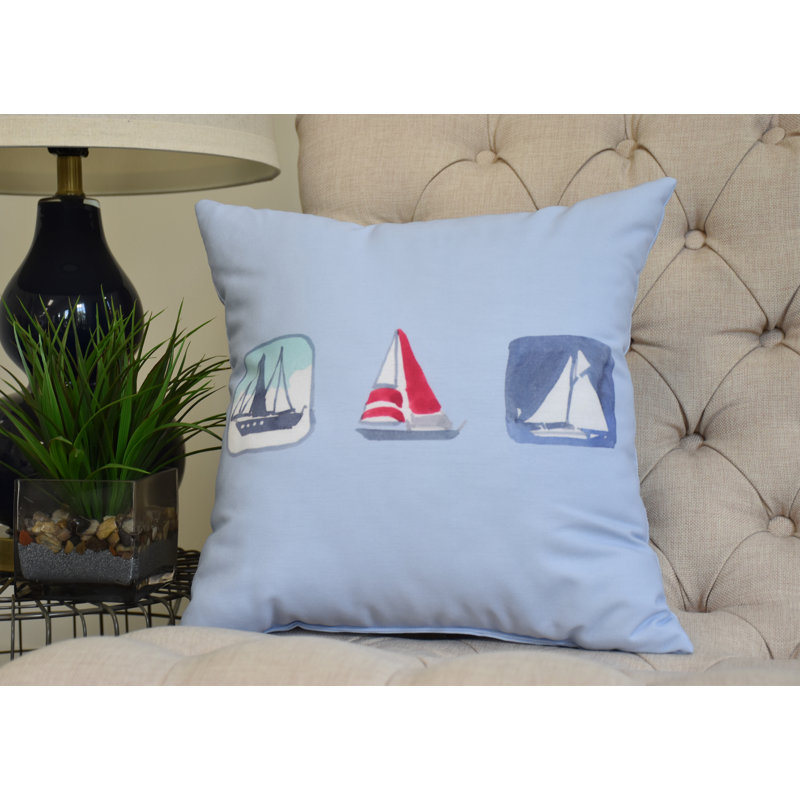 Housse de coussin carré Nantucket, Bleu, 18 po x 18 po