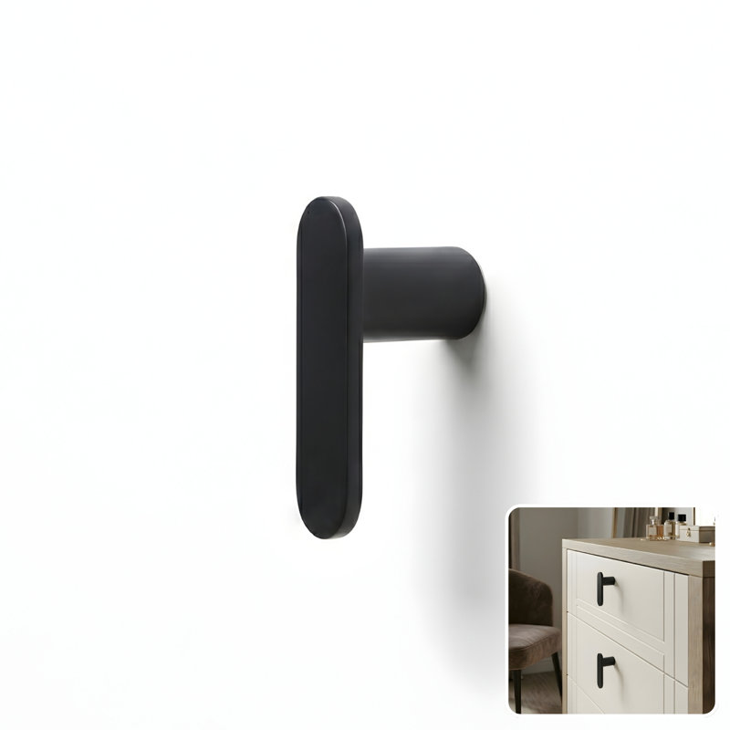 2" Bar Knob, Charcoal (Black), 1"