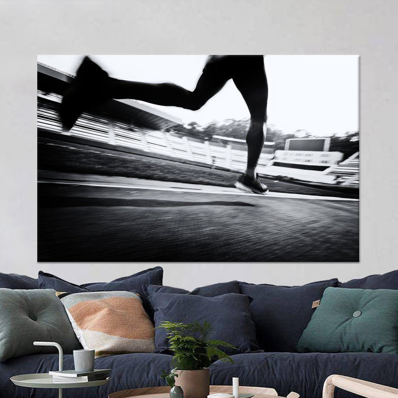 Impression sur toile Stunner Runner Glass: Sports Gym, toile tendue 1P, 43,3 po H x 98,4 po l