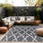 Aldo Reversible Plastic Gray White Outdoor Rug-1124367486