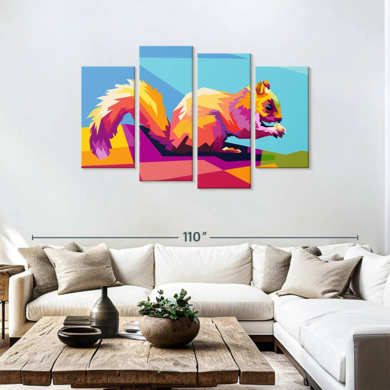 Brampt Geometric Squirrel, 48" H x 75" W